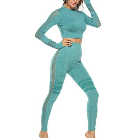 Womens Yoga Workout Gym Leggings Fitness Running Sports Gym Outfit Set CropTops Womens Yoga Workout Gym Leggings Fitness Running Sports Gym Outfit Set CropTops
